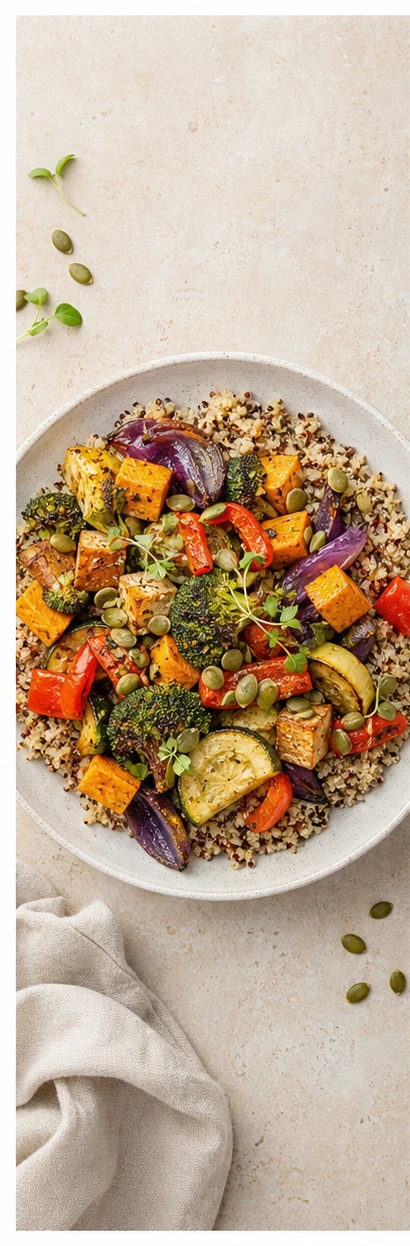 Bowl saludable con aguacate y vegetales